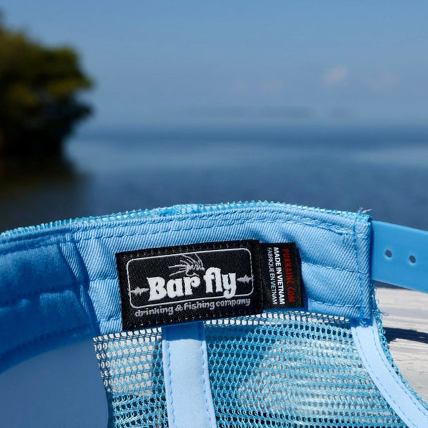 BF wave patch flat bill mesh-Carolina blue